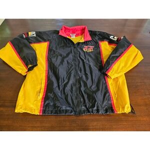 Racing Champion CAT Racing Windbreaker Men XL Black Yellow Ward Burton 22 Jacket